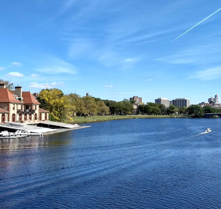Charles River with Boston skyline in the background